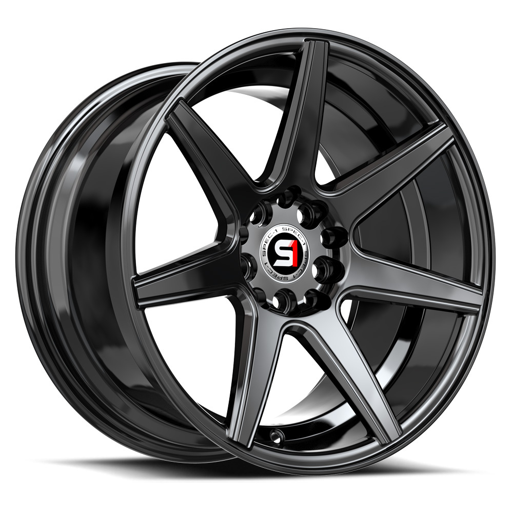 Spec-1 Sp-73 Gloss Black 17x7.5 (+42) 4x100