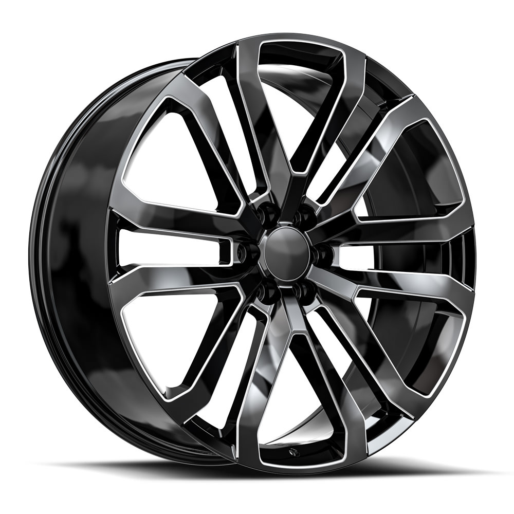 O.e. Revolution D-37 Gloss Black & Milled 24x10 (+31) 6x139.7