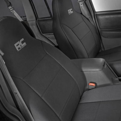 Jeep Neoprene Seat Cover Set Black 97-01 XJ w/Detachable Headrest Rough Country