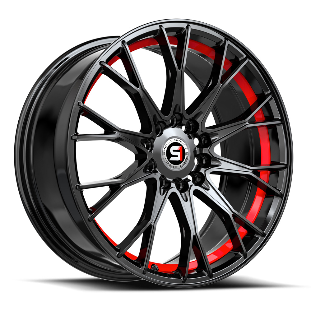 Spec-1 Sp-59 Gloss Black & Red Undercut 18x8 (+38) 5x110