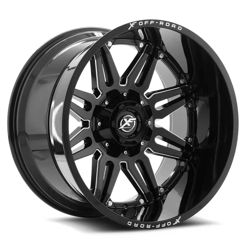 Xf Off-road Xf-204 Gloss Black & Milled 24x14 (-76) Blank 5x/6x