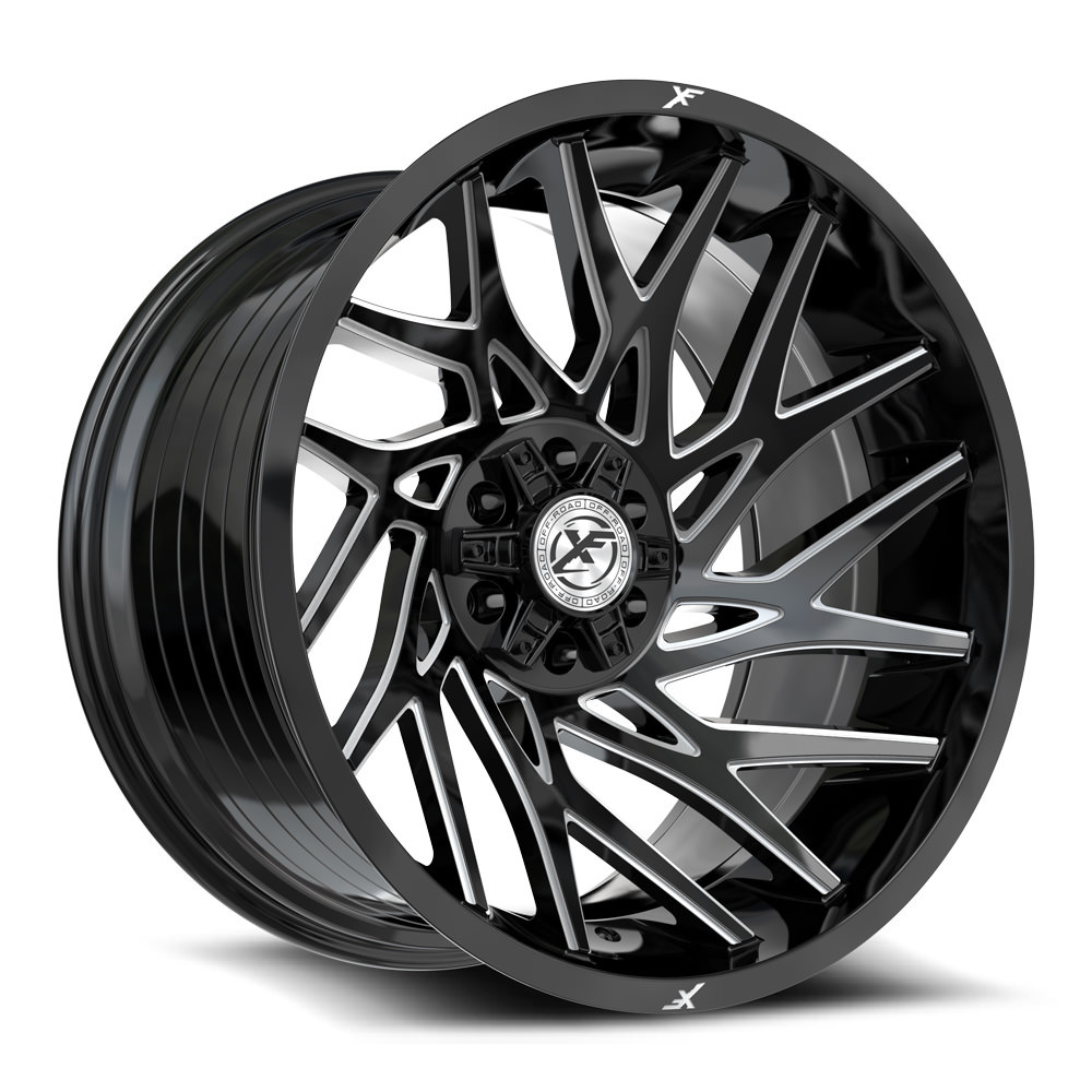 XF Off-Road XF-229 Gloss Black & Milled 20x10 (+-12)5x127
