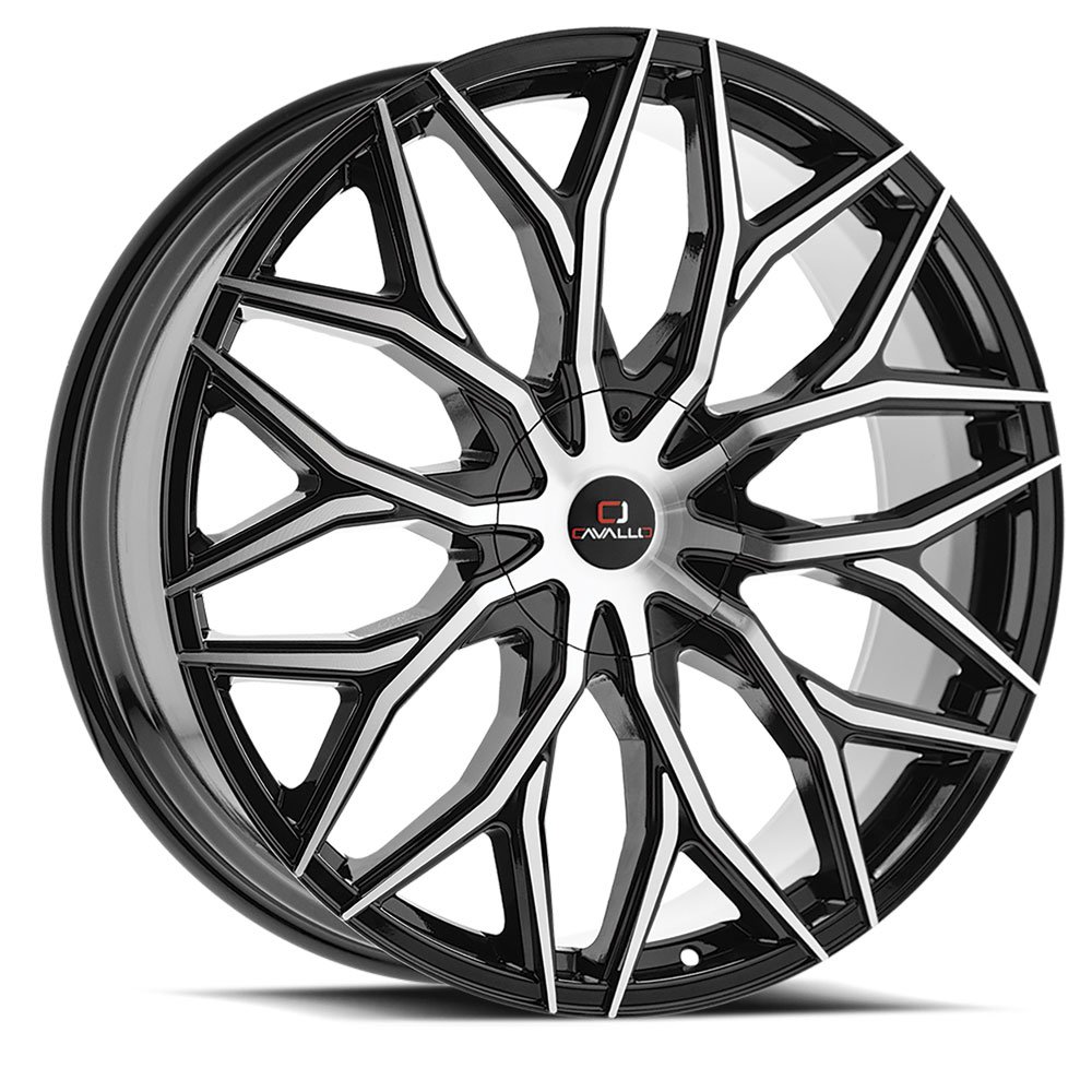 Cavallo  CLV-37  Gloss Black and Machined  26x9.5  (+18)  5x115/5x139.7