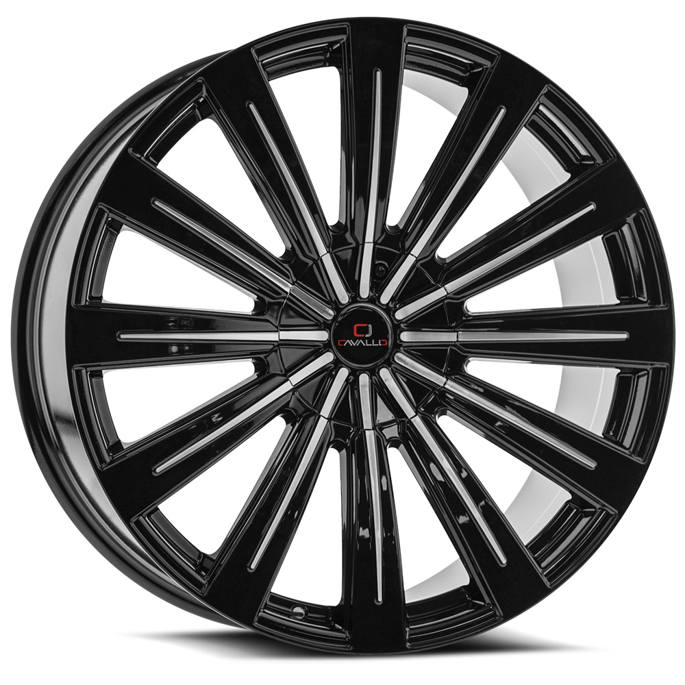 Cavallo Clv-49 Gloss Black & Machined 22x8.5 (+38) 5x114.3