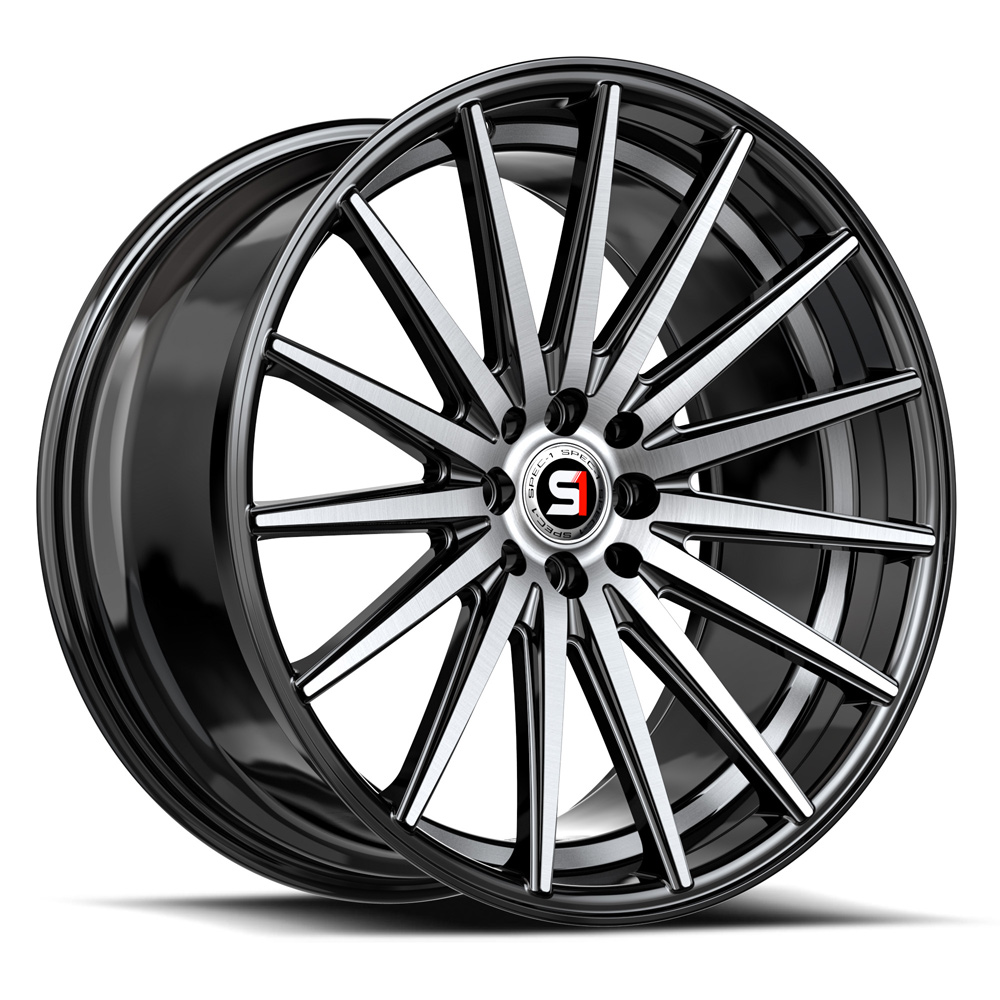 Spec-1 Sp-69 Gloss Black & Machined & Undercut 19x8.5 (+38) 5x100