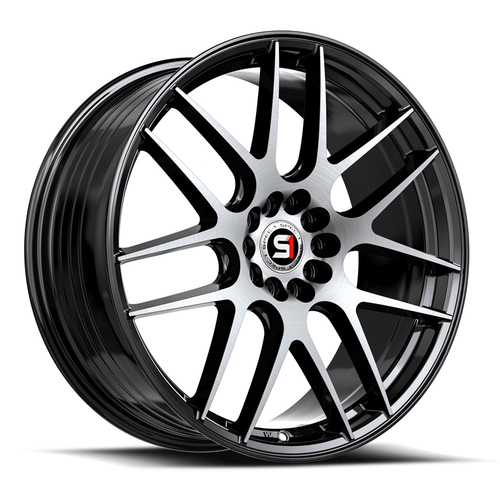Spec-1 Sp-65 Gloss Black & Machined 17x8 (+42) 4x100
