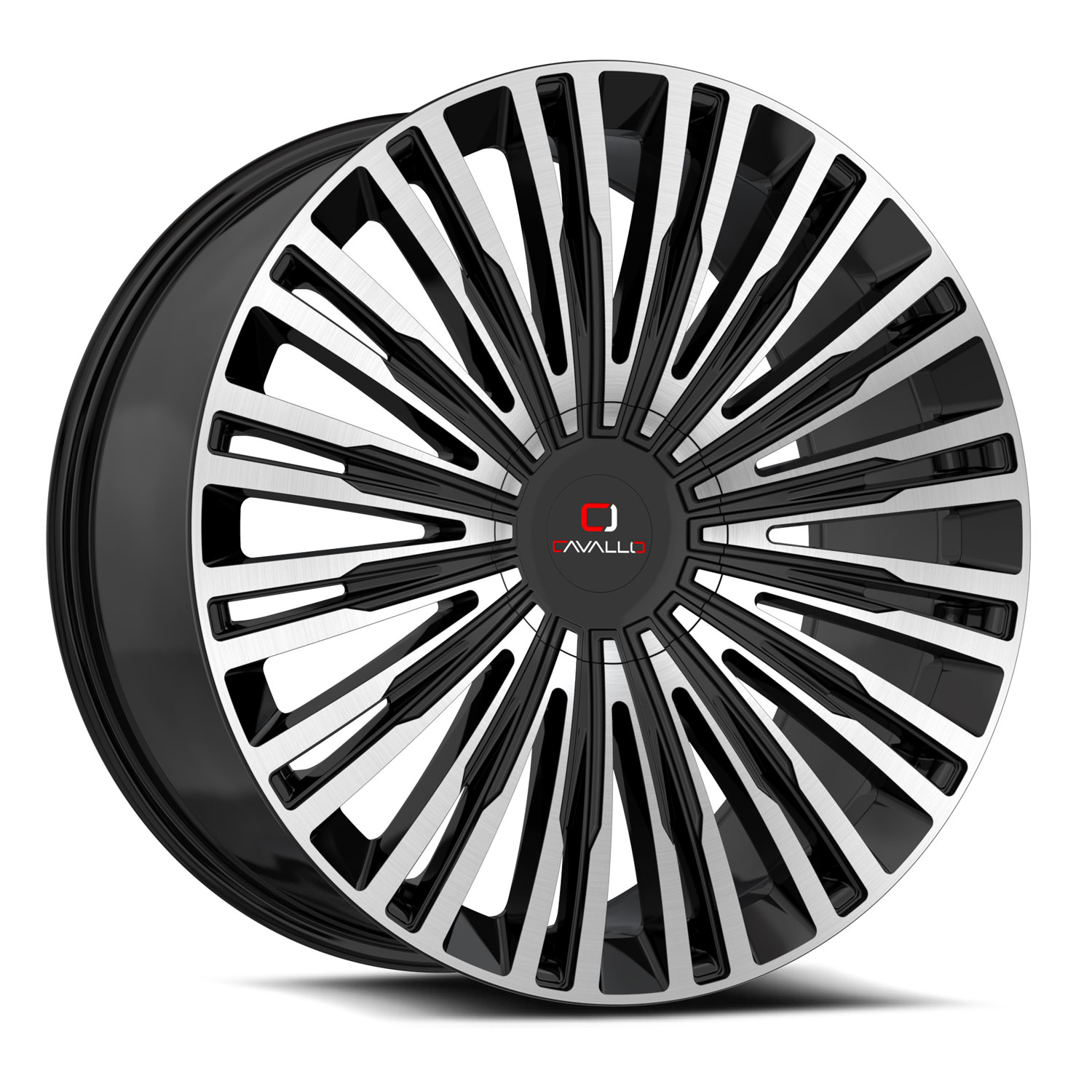 Cavallo Clv-48 Gloss Black & Machined 20x8.5 (+25) 6x135