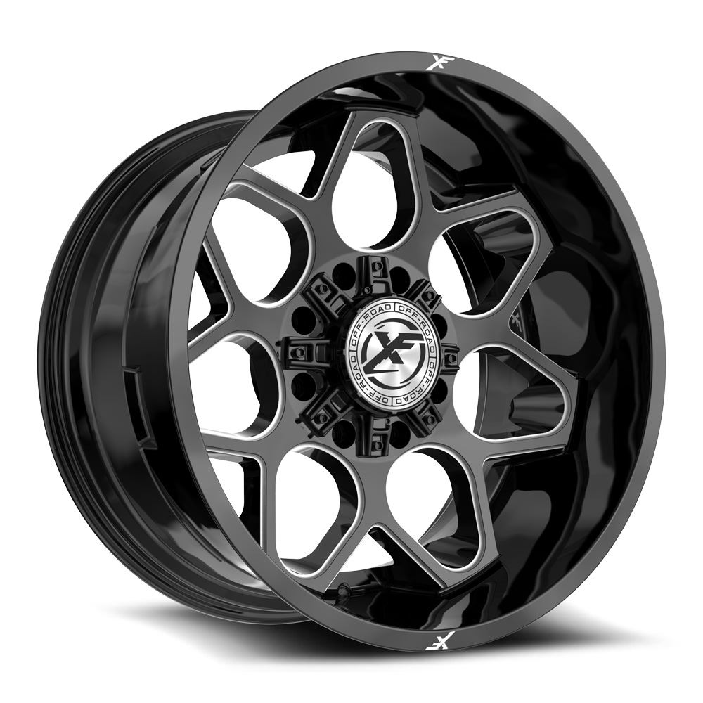 XF Off-Road XF-233 Gloss Black & Milled 20x10 (+-12)8x165.1