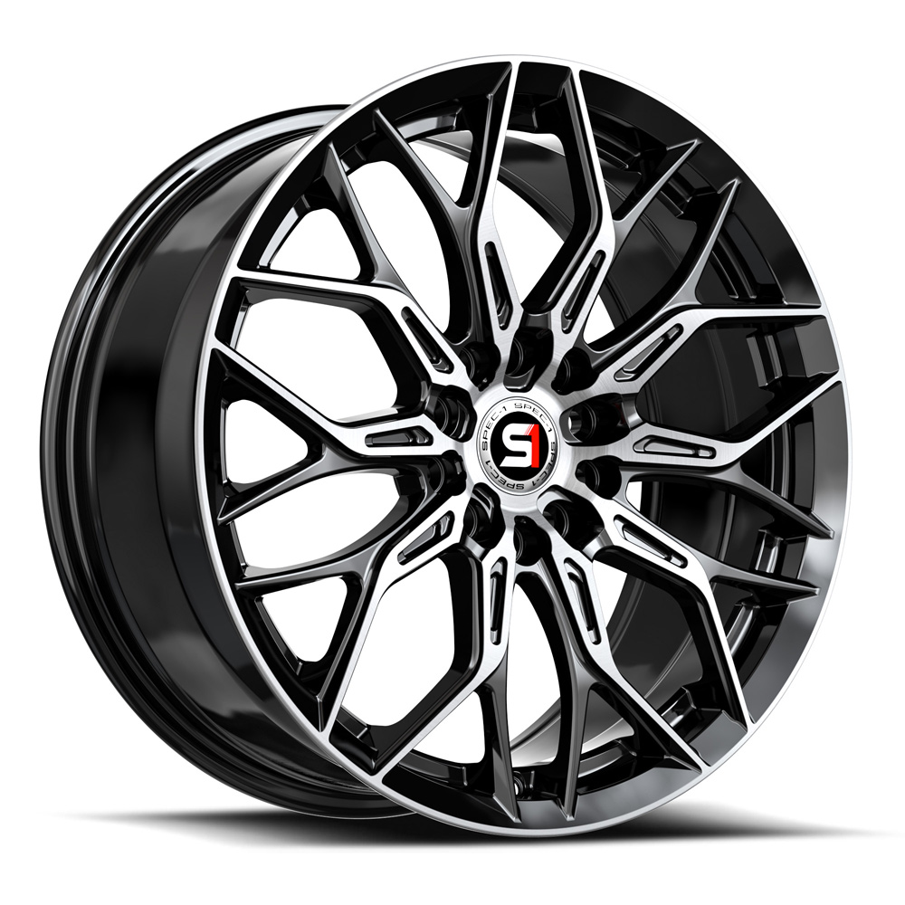 Spec-1 Sp-57 Gloss Black & Machined 17x7.5 (+42) 5x105