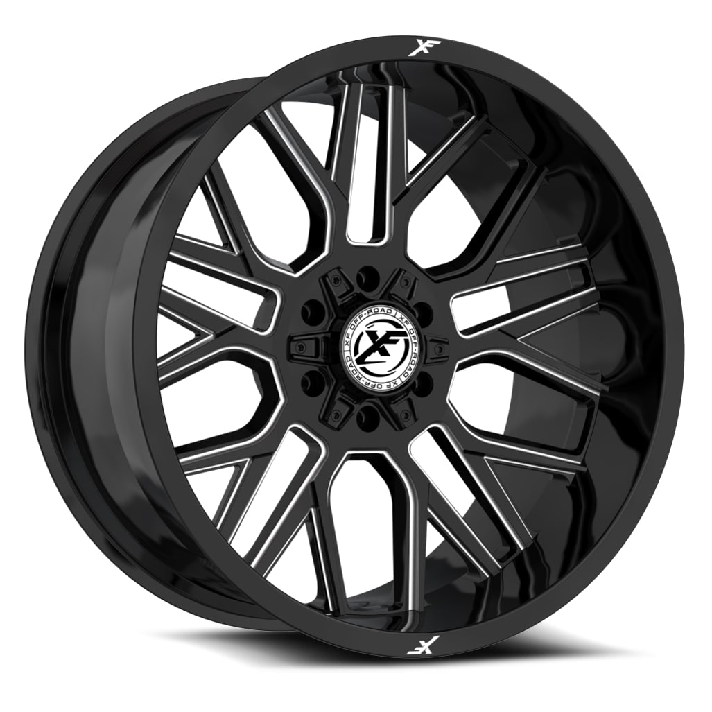 XF Off-Road XF-235 Gloss Black & Milled 20x10 (+-12)8x165.1