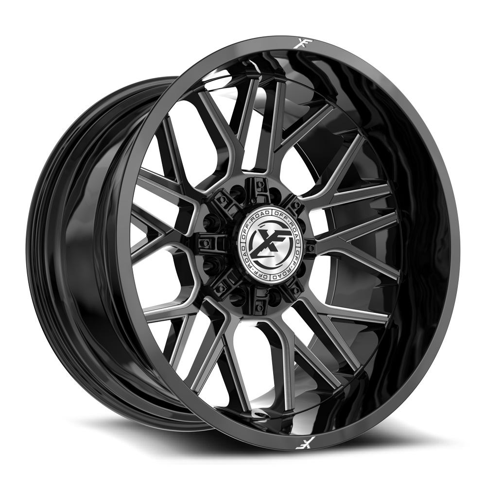 XF Off-Road XF-235 Gloss Black & Milled 20x10 (+-12)8x165.1