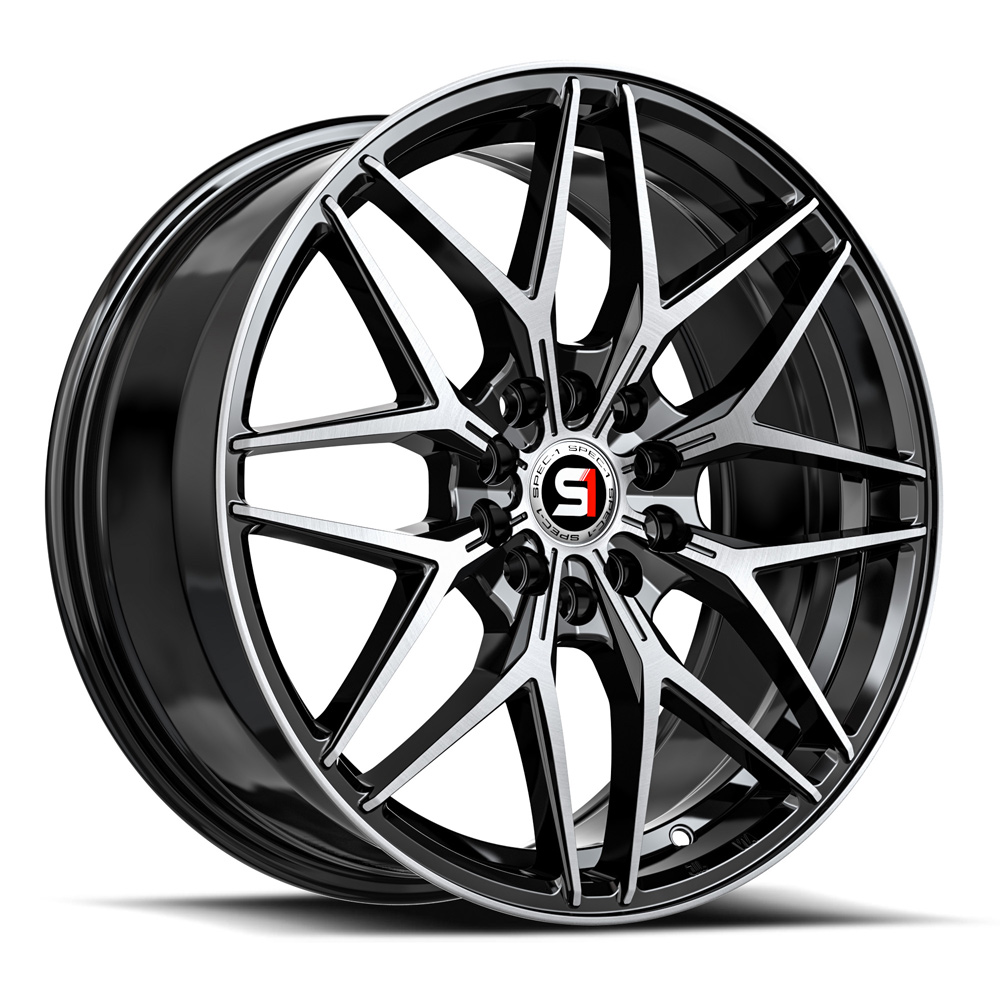 Spec-1 Sp-60 Gloss Black & Machined 17x7.5 (+42) 5x105