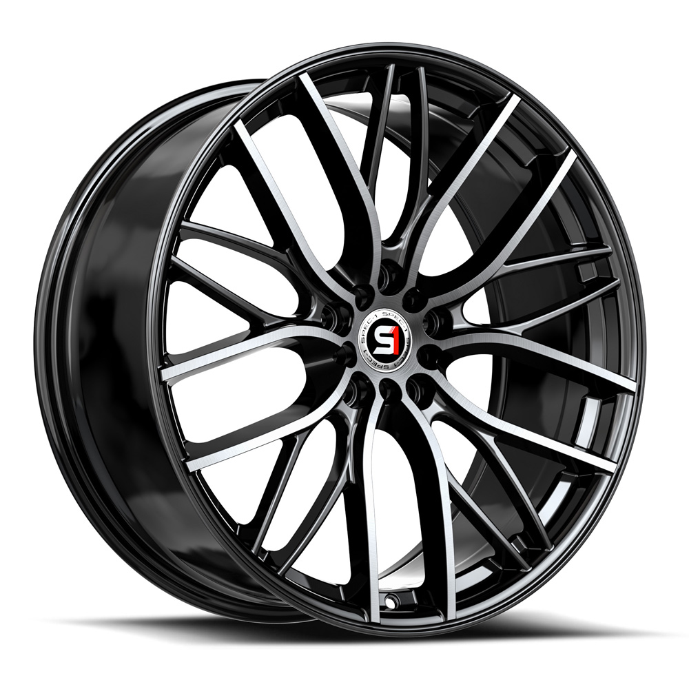 Spec-1 Sp-61 Gloss Black & Machined 17x8 (+42) 5x105