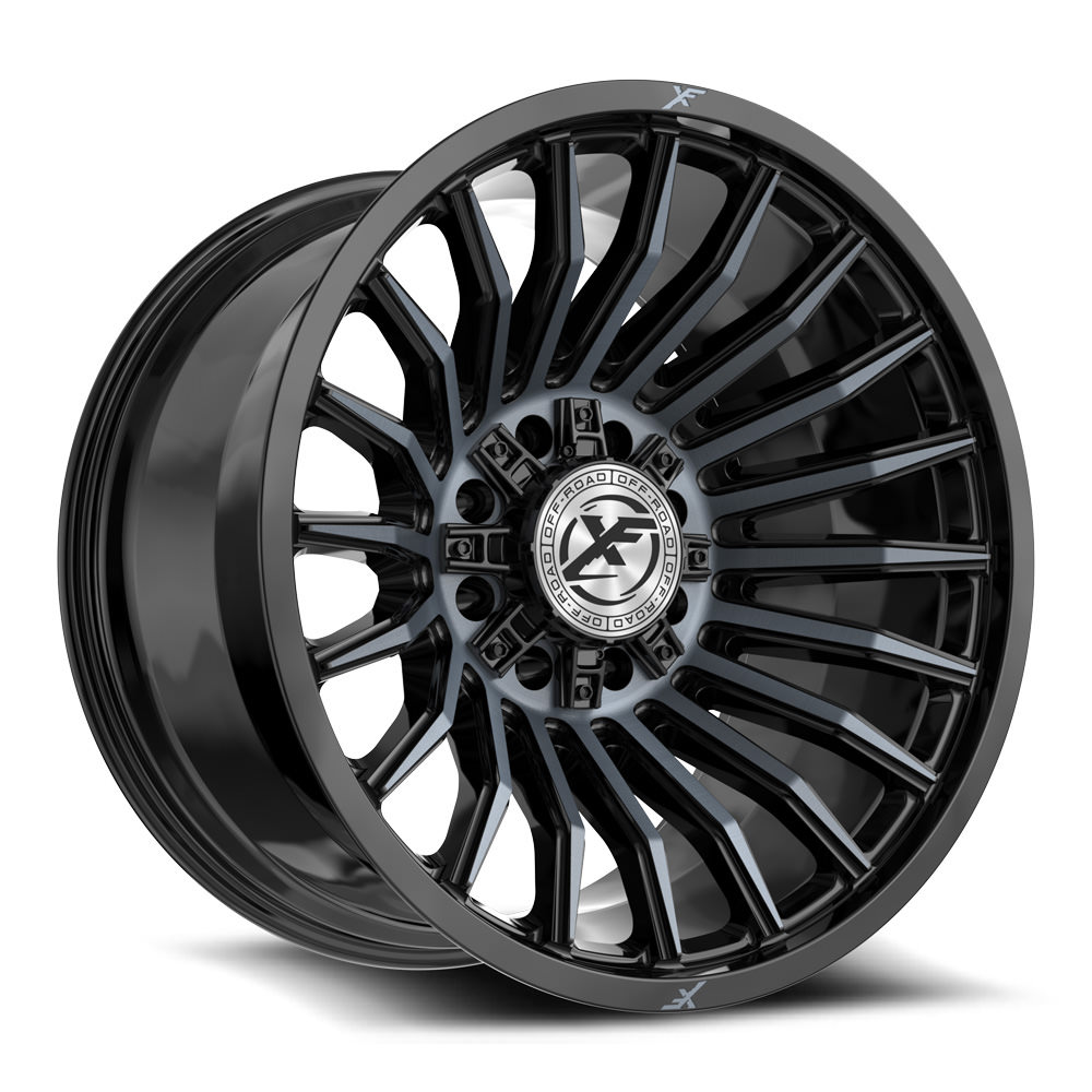 XF Off-Road XF-231 Gloss Black & Machined Titanium Double Dark Tint 20x12 (+-44)8x165.1