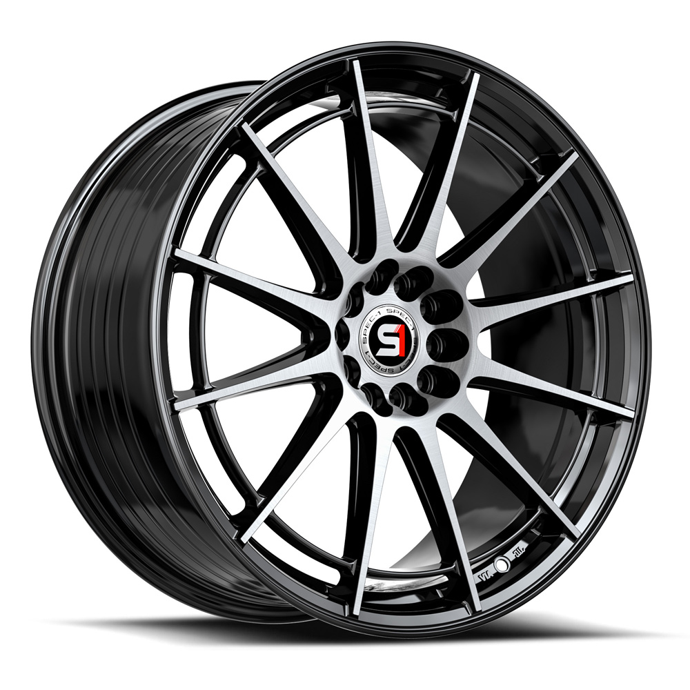 Spec-1 Sp-64 Gloss Black & Machined 17x8 (+42) 5x105