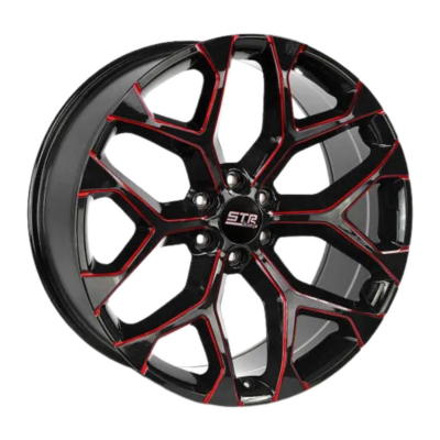 Str Gloss Black Milled Red Str701gbmr 22x9 (27) 6-139.7