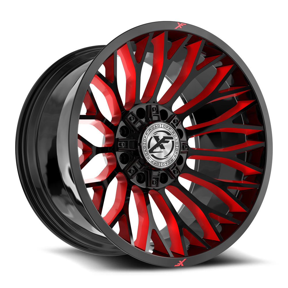 Xf Off-road Xf-237 Gloss Black & Red Milled 26x12 (--44) Blank 8x