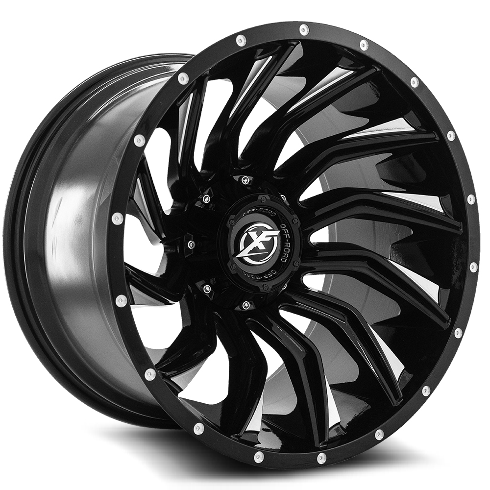 XF Off-Road XF-224 Gloss Black & Milled 20x10 (+-12)5x139.7