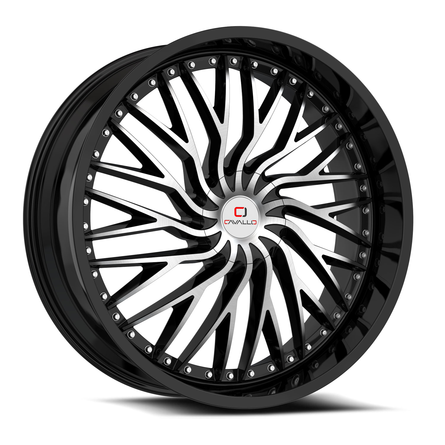 Cavallo Clv-43 Gloss Black & Machined 22x8.5 (+38) 5x114.3