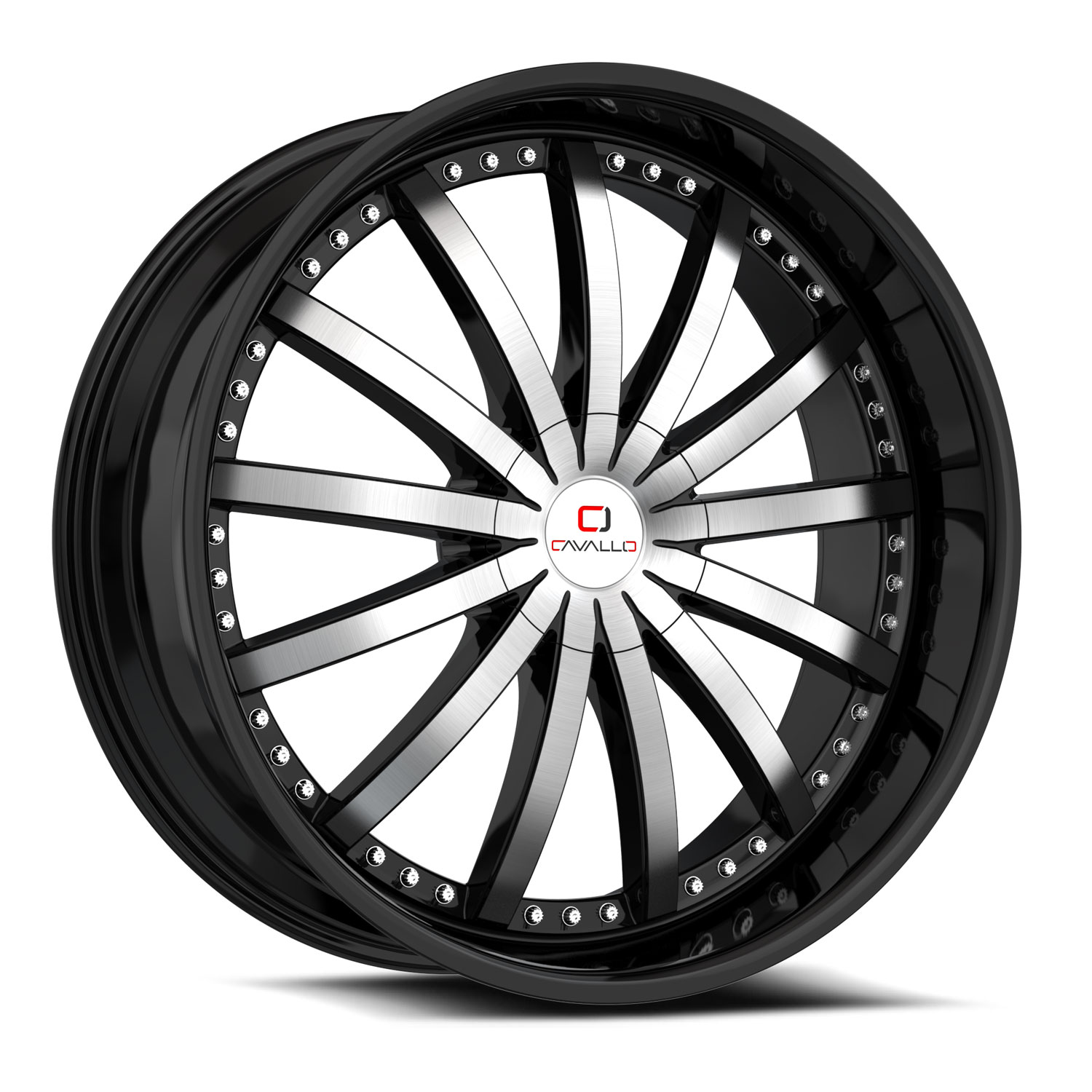 Cavallo Clv-53 Gloss Black & Machined 22x9.5 (+25) 6x135