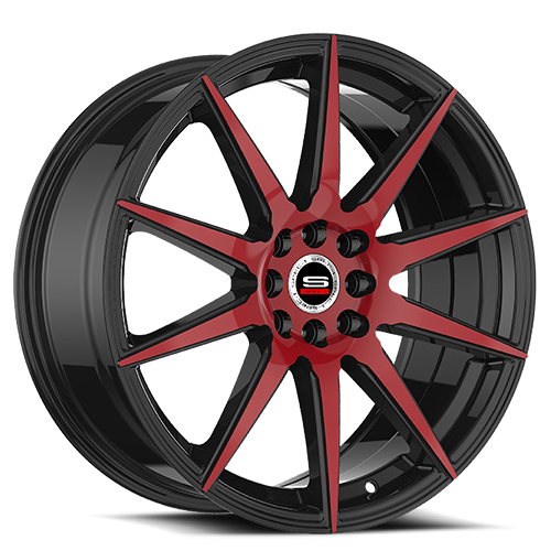Spec-1 Sp-51 Gloss Black & Red Machined 20x8.5 (+38) 5x112