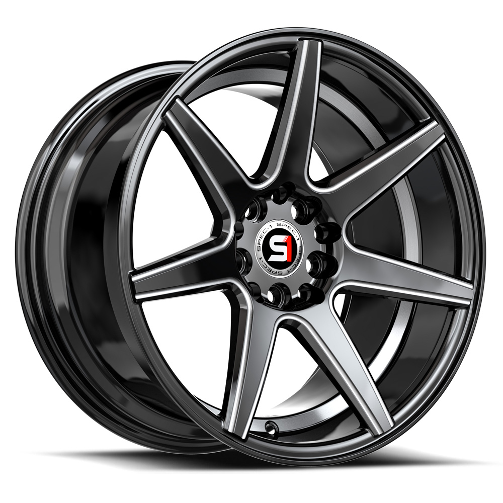 Spec-1 Sp-73 Gloss Black Milled & Undercut 17x7.5 (+42) 4x100