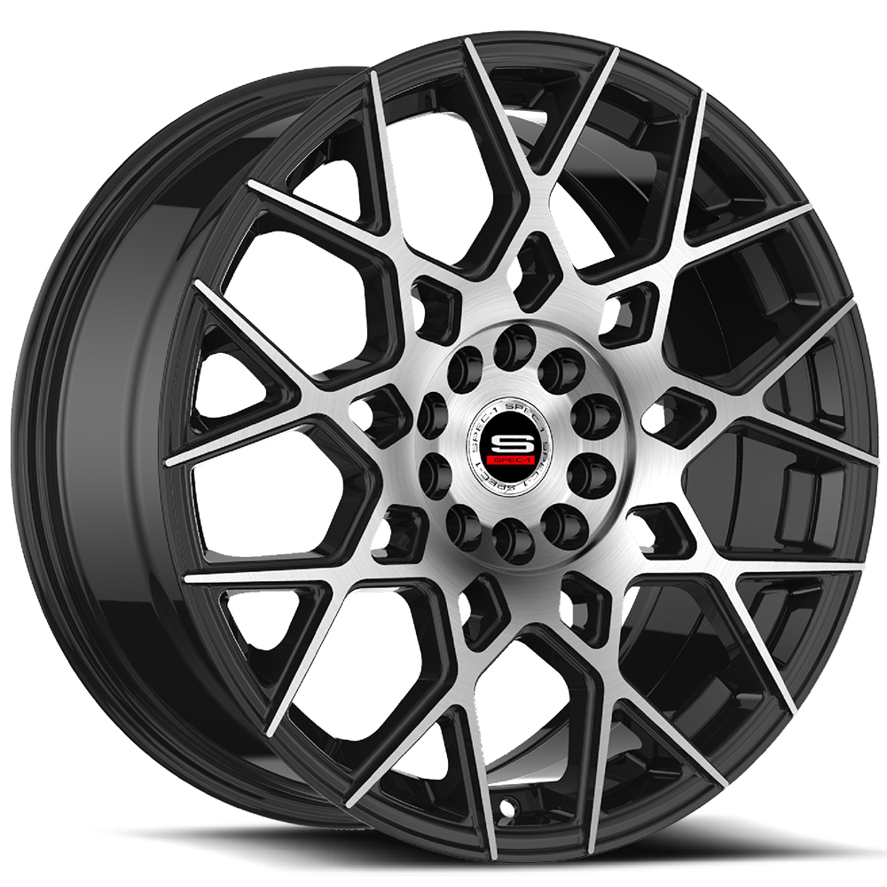 Spec-1 SP-52 Gloss Black & Machined 17x7.5 (+42)4x100