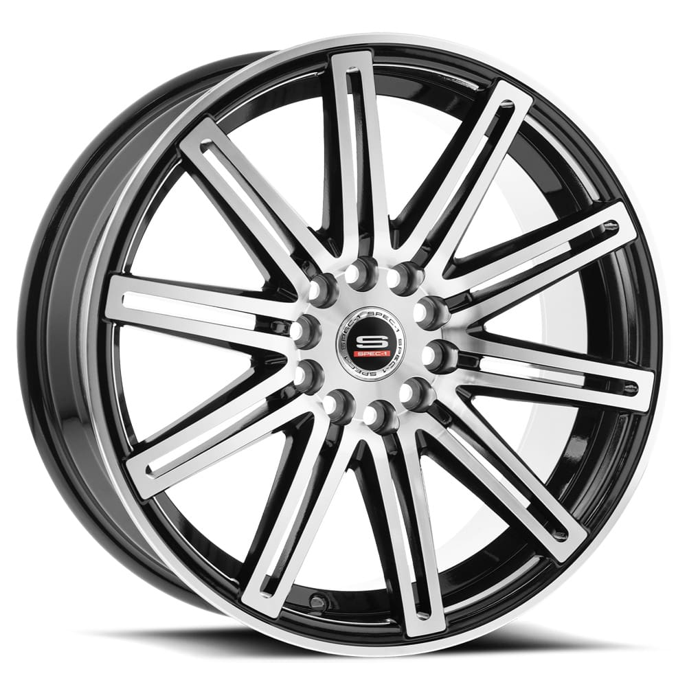 Spec-1 Sp-48 Gloss Black & Machined 18x8 (+35) 5x114.3