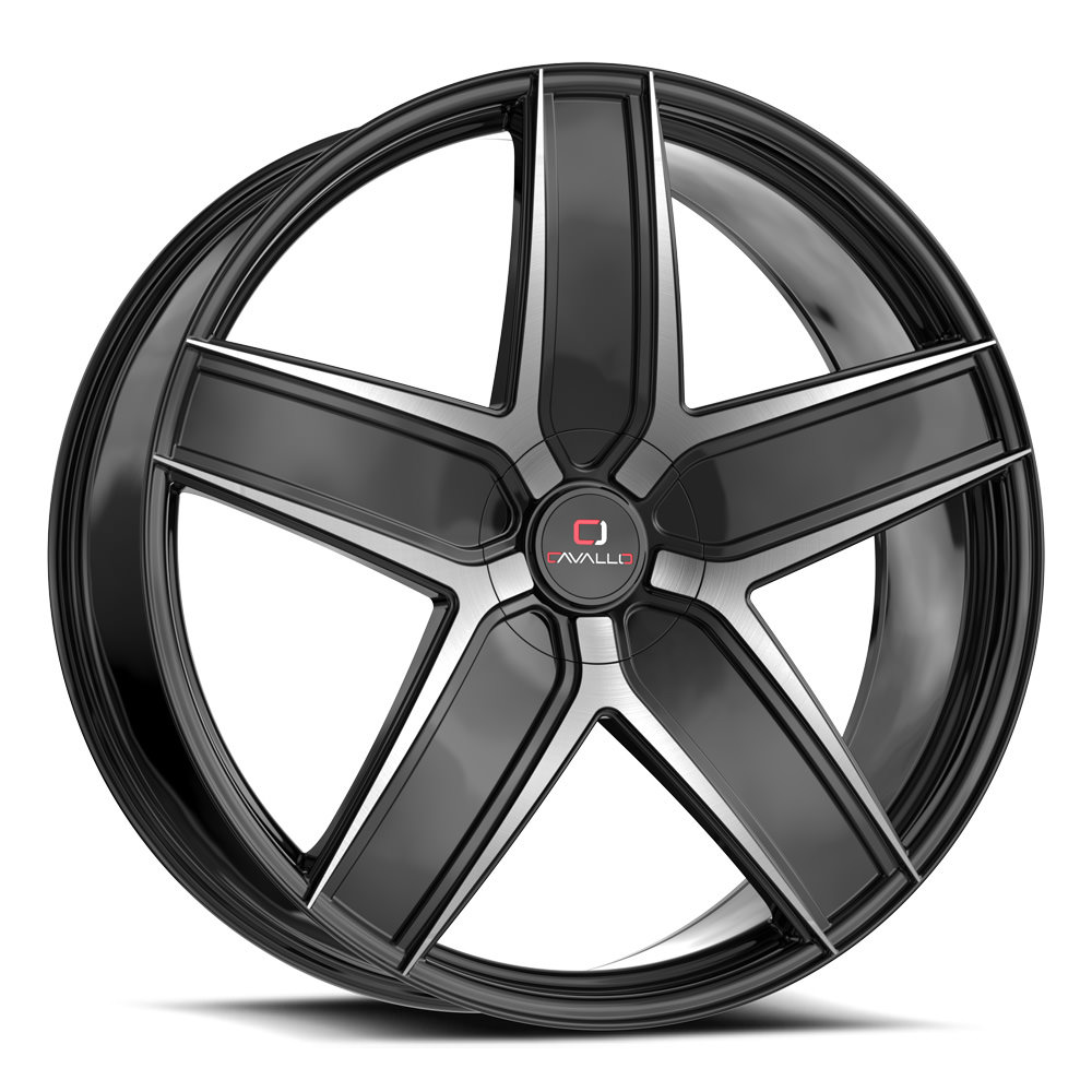 Cavallo Clv-31 Gloss Black & Machined 18x8 (+35) 4x100