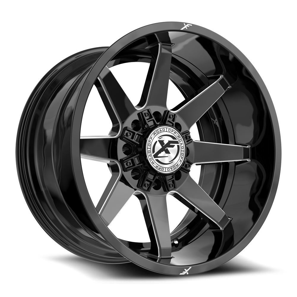 XF Off-Road XF-236 Gloss Black & Milled 20x10 (+-12)8x165.1