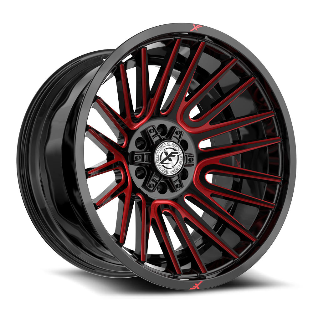 XF Off-Road XF-234 Gloss Black & Red Machined 17x9 (+0)5x127