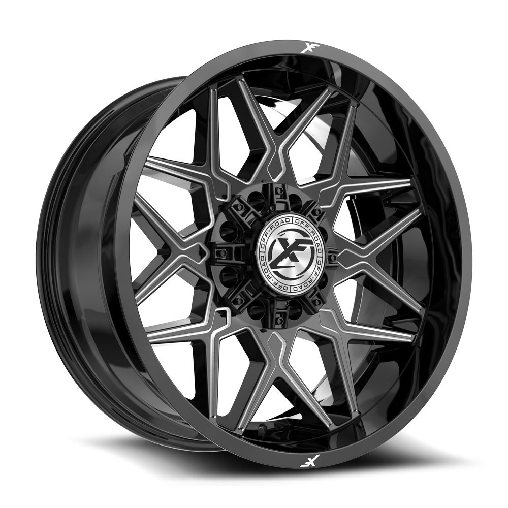 XF Off-Road XF-238 Gloss Black & Milled 20x10 (+-12)8x165.1