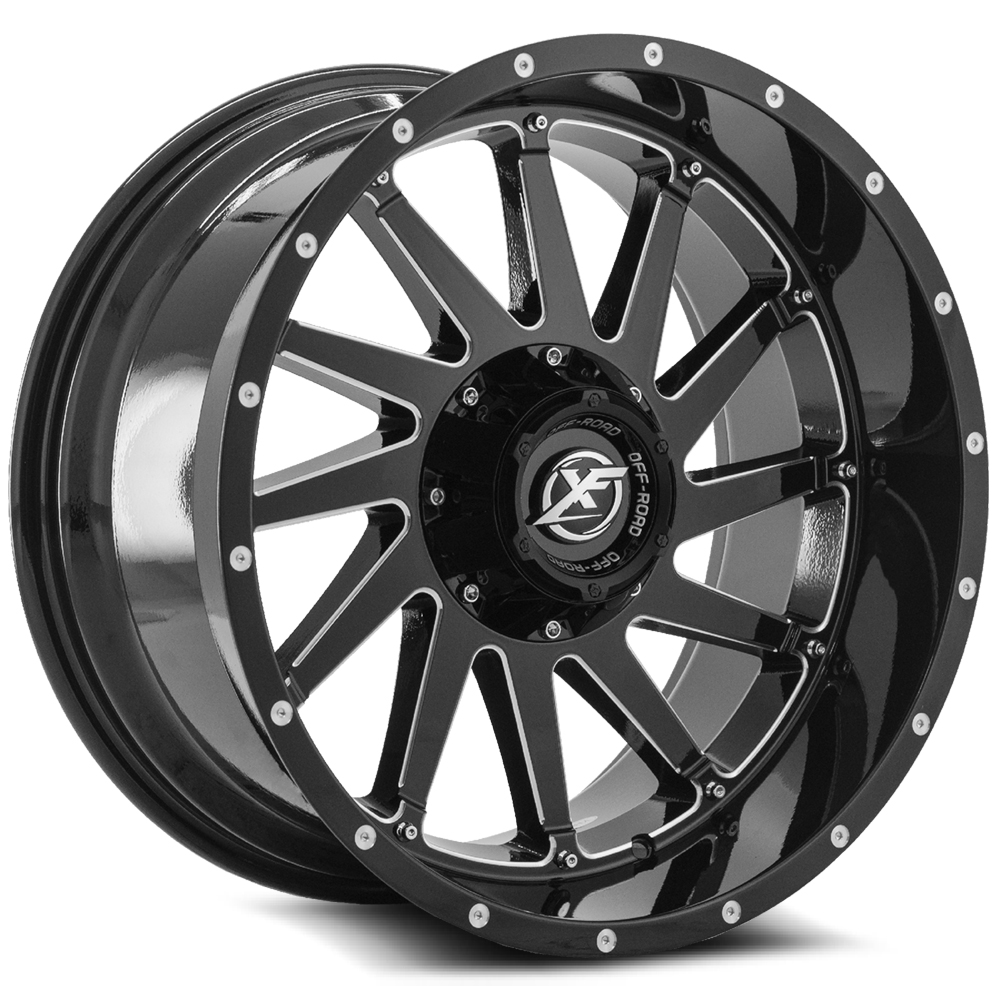 XF Off-Road XF-216 Gloss Black & Milled 20x9 (+0)5x139.7