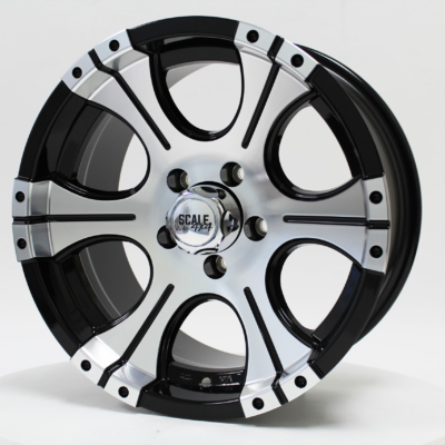 Scale 4x4 Ace  Black W/machined Face 16x8 5x114.3mm