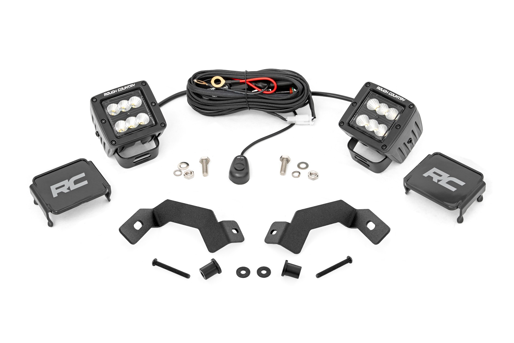 LED Light Kit | Ditch Mount | 2" Black Pair | Flood | Toyota Land Cruiser (24-25)