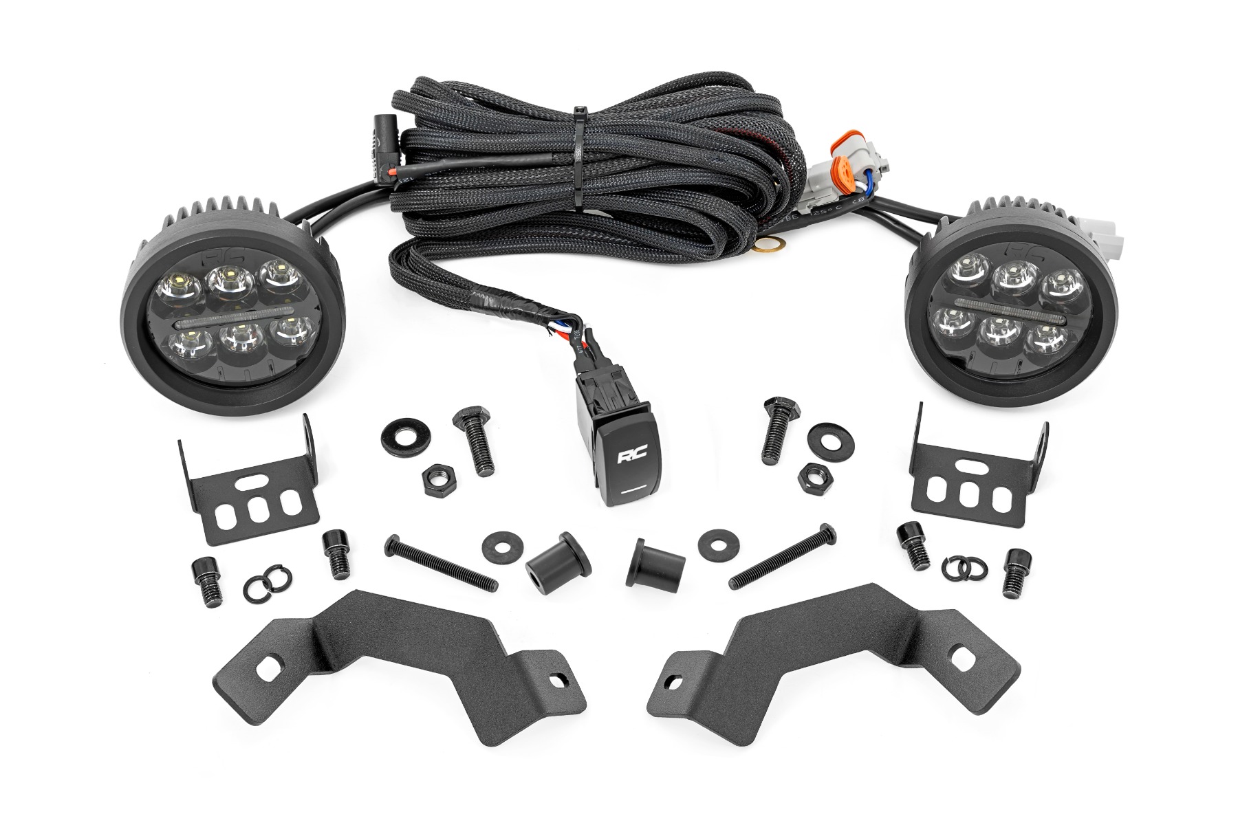 LED Light Kit | Ditch Mount | Black Series Round | 3.5 Inch | Amber DRL | Toyota LandCruiser (2024)