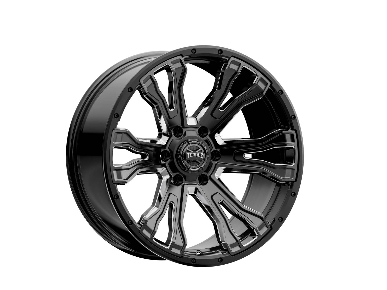 Torque Prime | Gloss Black w/Milled Accent | 20x9 | 6x5.5 | -12mm